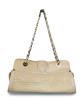 Versace Couture Cream Quilted Patent Leather Shoulder Bag