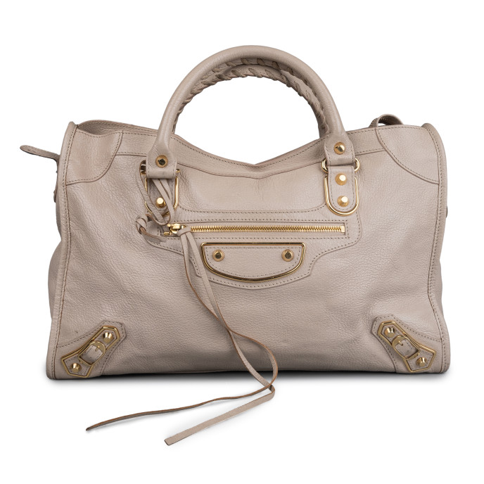 Balenciaga Cream Leather City Bag