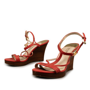 Michael by Michael Kors Red Leather Wedges Size 39