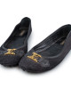 Louis Vuitton Black Woven Suede Oxford Ballet Flats Size 37.5