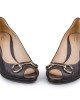 Gucci Brown Guccissima Leather Open Toe Pumps Size 39