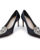 Sophia Webster Black Satin Embellished Pumps Size 38.5