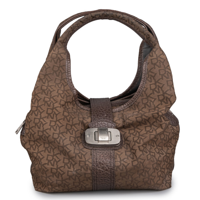 DKNY Monogram Hobo Turn Lock Shoulder Bag