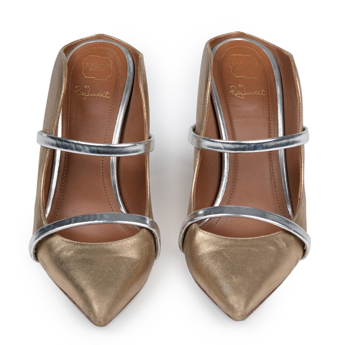 Malone Souliers Gold Silver Heels