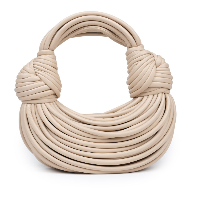 Bottega Veneta Cream Double Knot Small Leather Tote