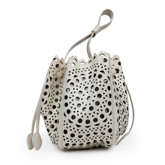 Alaia Rose Marie Laser Cut Leather Bucket Bag