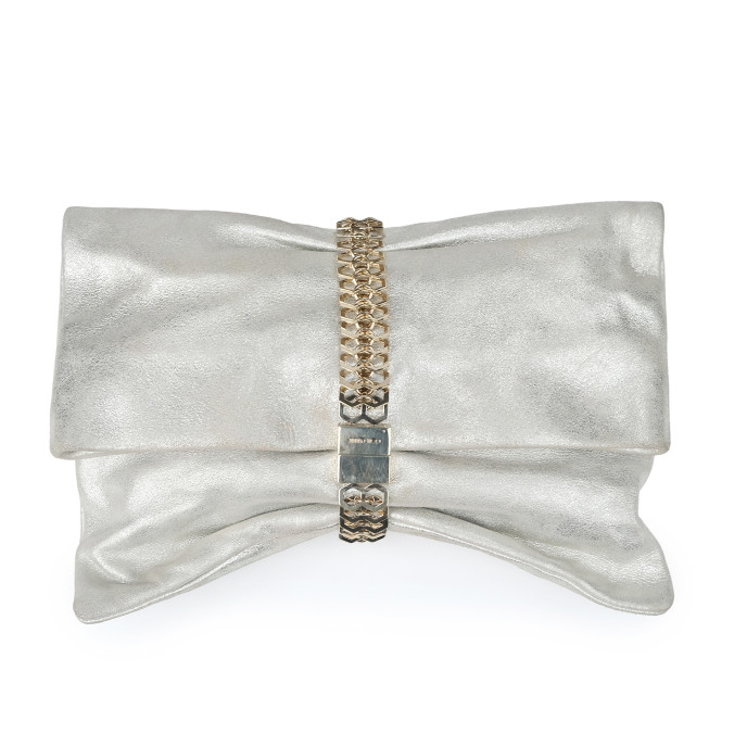 Jimmy Choo Chandra Metallic Chain Clutch